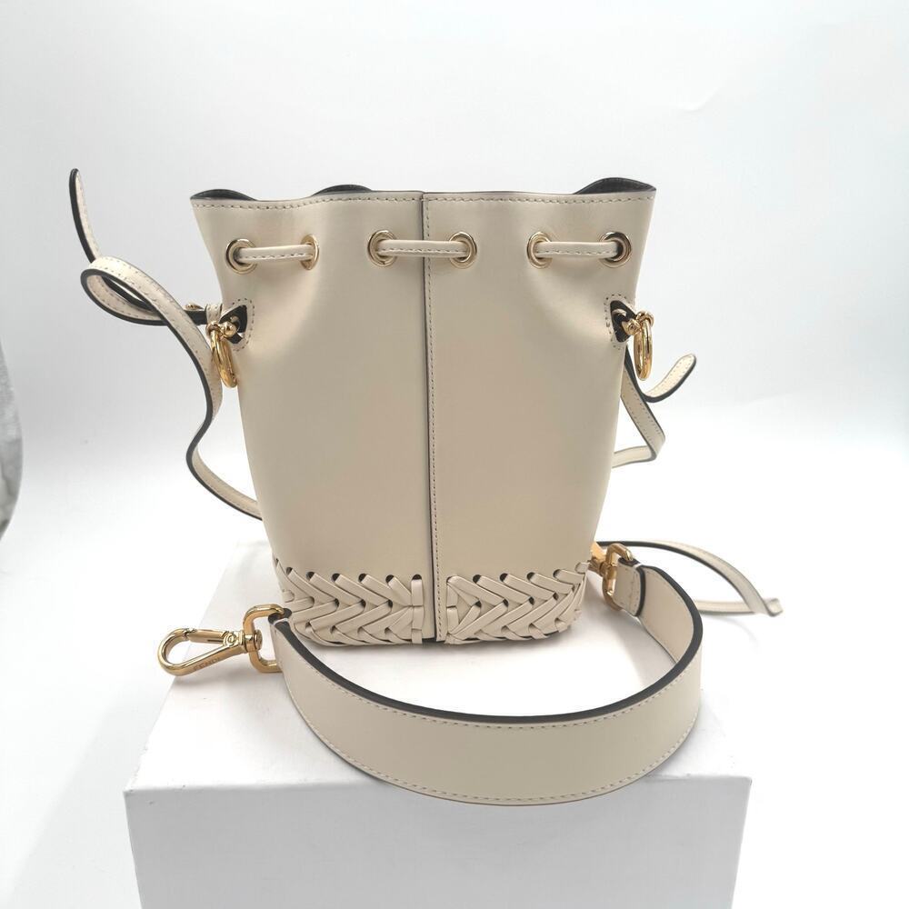 Fendi Ivory Cream Leather Mon Tresor Whipstitch Woven Neut Mini Bucket Bag‎ GHW - Picture 3 of 16